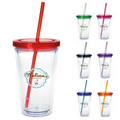 GoodValue  Clear Tumbler w/Colored Lid (18 Oz.)